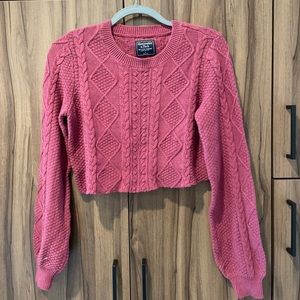 Abercrombie & Fitch Cable Knit Crop Sweater